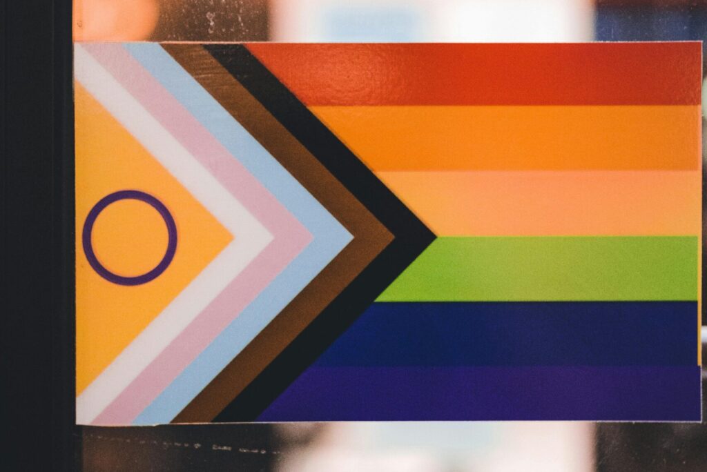 Progress Pride flag sticker